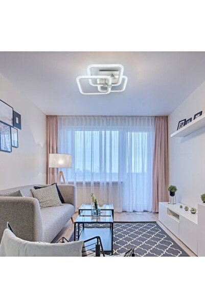 LEDZONE Dimmable LED Chandelier with Remote Control, White, 80W, 580x150mm