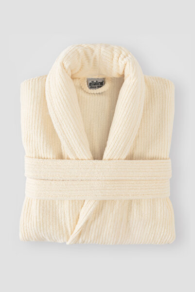 Ellaline Striped Bathrobe 100% Certified Cotton Shawl Collar Unisex Bathrobe ...