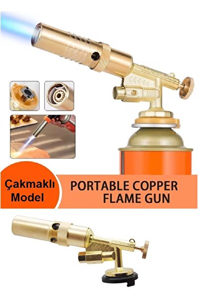 Depolife Çakmaklı Metal Kafa Başlık Pürmüz Kafası 1300 derece Ayarlanır Alev ...