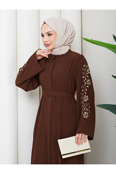 MY QILAM Women's Islamic Clothing Abaya Ferace Long Dress with Embroidered Sl...