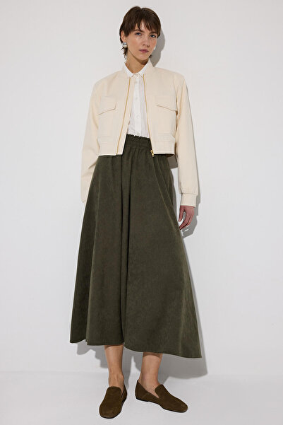 Touché Privé FUSTĂ DIN PIELE ÎMBRĂCĂTĂ CU TALIE ELASTICĂ