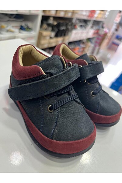 nuh kids Genuine Leather Navy Blue Red Orthopedic Boys' First Step Shoes