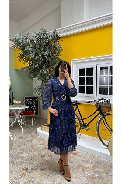 MY GRS Belted Polka Dots Pattern Dress