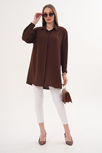 ŞİMAL Women's Hidden Button Detailed Ayrobin Tunic - 260184