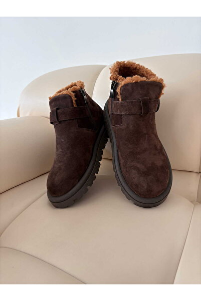 selin shoes Luva Genuine Leather Adjustable Buckle Detailed Side Zipper Women...