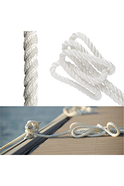 EgeÇelikHalat 12mm 1 Metre 3 Kollu İpek Halat Batan Halat, Çapa Halatı, Tonoz...