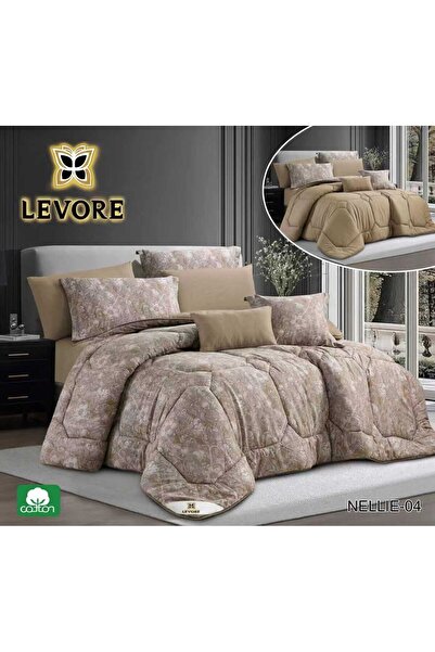 Levorey NELLIE Summer Bedspread Set (Double Size, 8 Pieces) - Cool Cotton Fabric