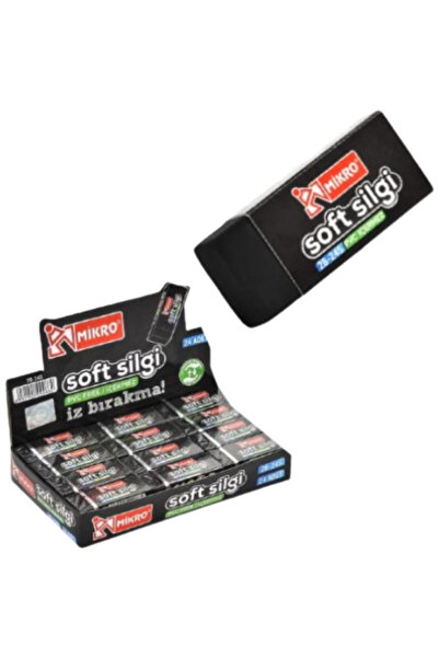 Mikro 2B-24Bl Soft Black Eraser – Non-Marking Soft Erasing