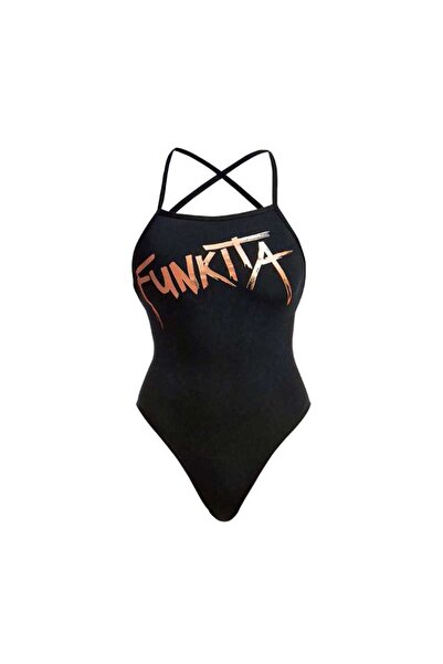 FUNKİTA Stp Bronzed Women's Training Swimsuit – Crossed Stylish Strap Design ...