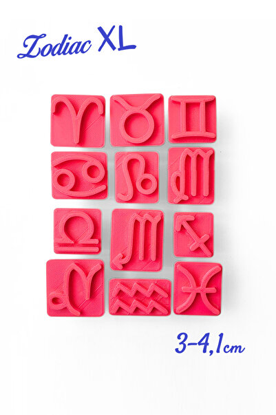 WE3D Zodyak XL - 12 Zodiac Signs Ceramic Clay Stamp Set with Handles 3-4cm