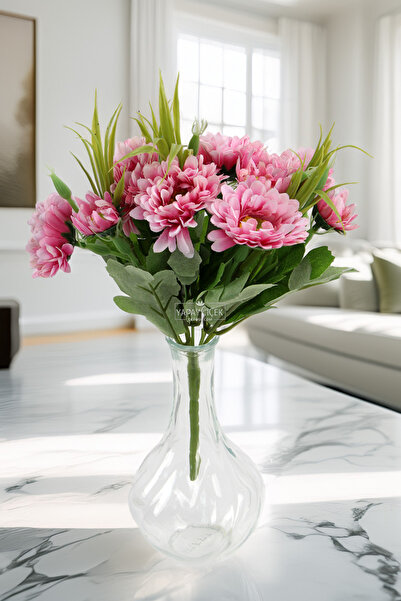 Yapay Çiçek Deposu باقة زهور صناعية 10 قطع جيربيرا 30 سم وردي