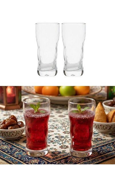 Premium طقم أكواب عصير شفافة طويلة مكون من قطعتين للمشروبات الباردة والموكتيلات