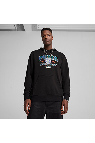 Puma هودي رجالي برسومات من سبورتس ليجاسي - أسود