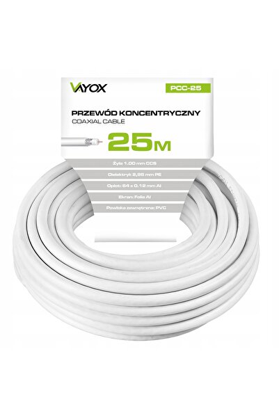 Other Kabel koncentryczny antenowy 25 m RG6 75 Ohm TV SAT LTE odporny na UV