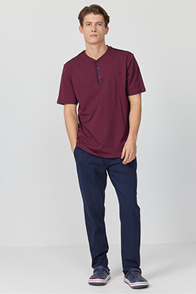 PAULMARK Set de pijamale texturate cu mâneci scurte pentru bărbați