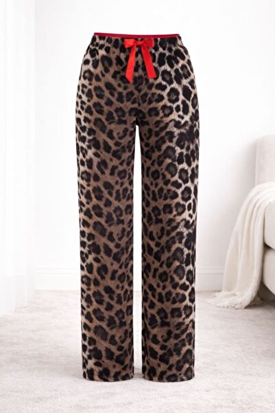 LİLORA Premium Viscose Leopard Patterned Women's Pajama Bottoms Comfortable Cut