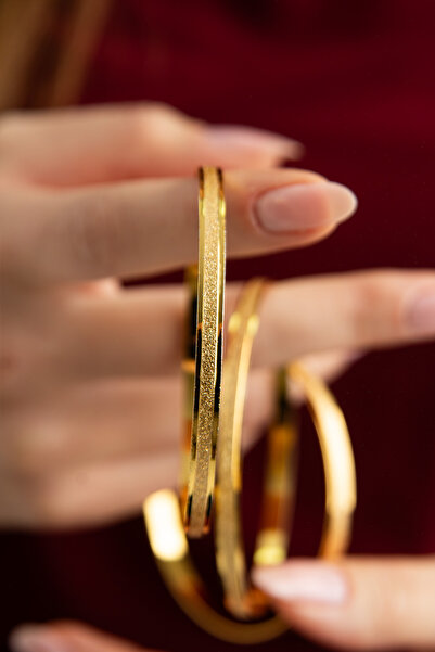 VİYANGOLD 22 AYAR ALTIN KAPLAMA AJDA KUMLU MODEL 3LÜ SET [3 ADET]