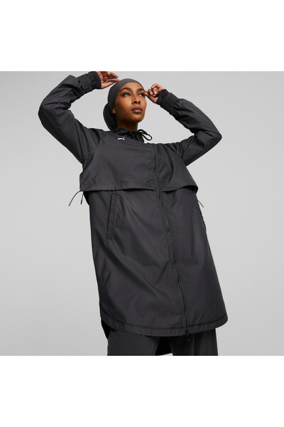 Puma Womens Modest Activewear Training Rain Jacket - Black