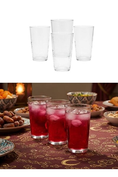 Premium Classic Tall Glass Set of 4 pcs Transparent Beverage Glasses