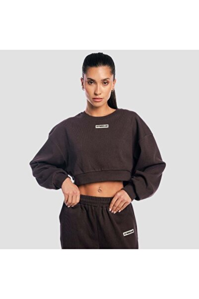 GymBeam Hanorac scurt Aura pentru femei, maro