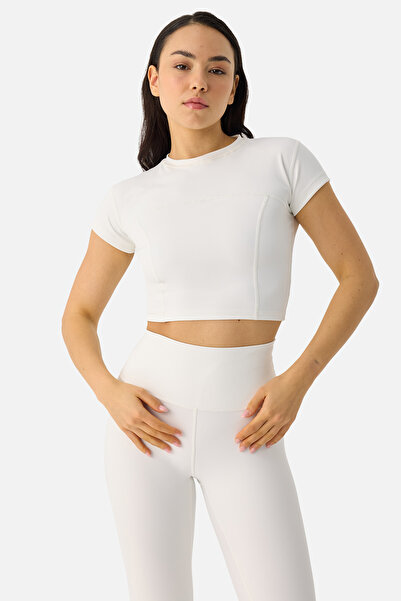 Superstacy Liora Soft Fabric Ecru Crop Top