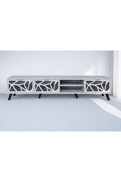 Arnohome Modern wooden TV stand with a distinctive and attractive design suit...