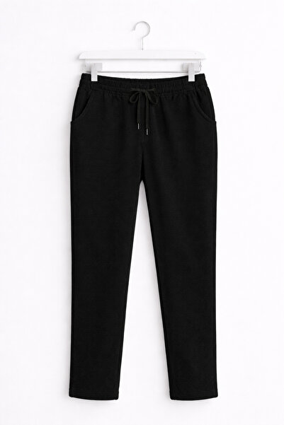 günay boutıque Corduroy Pipe Leg Trousers Black – Relaxed Fit