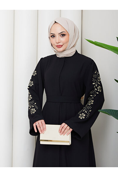 MY QILAM Women's Islamic Clothing Abaya Ferace Long Dress with Embroidered Sl...