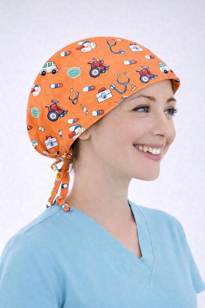 Dr. Mitra Cerrahi Bone Medikal Doktor Hemşire Hastane Bonesi Unisex - Somon M...