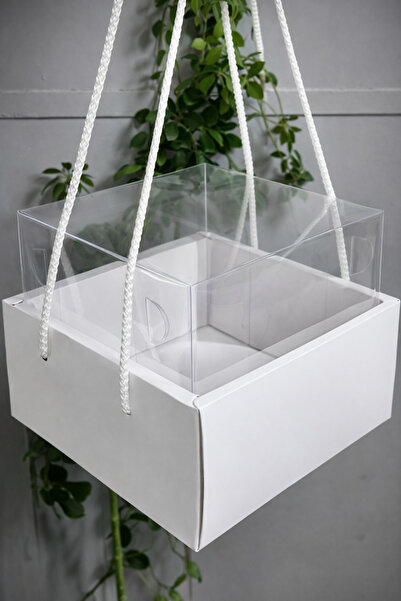Ege Concept Life İpli ve Asetatlı Pasta Kutusu - 25x25x12 Bristol Sağlam Taba...