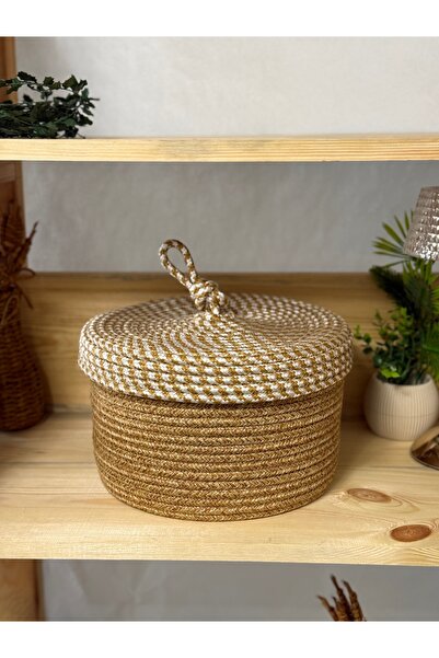 VELLORA HOME Basket with Lid, Handwoven, Multi-Purpose Storage Basket