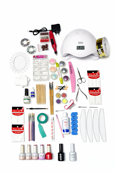 SUN Kit unghii all-in-one – manichiură cu gel și semipermanentă, lampă UV LED...