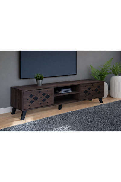 Arnohome Modern wooden TV stand, with a luxurious, contemporary design suitab...