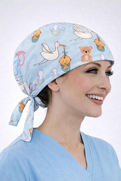 Dr. Mitra Cerrahi Bone Medikal Doktor Hemşire Hastane Bonesi Unisex -Ebe Desen