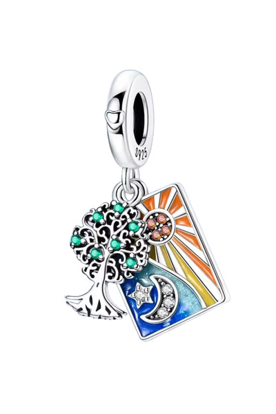 Fubena Tree and Night Day and Night Dangle Charm