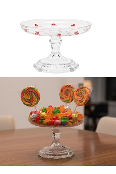 Premium Glass Cake Stand with Pedestal Base 1 Pc Dessert Display