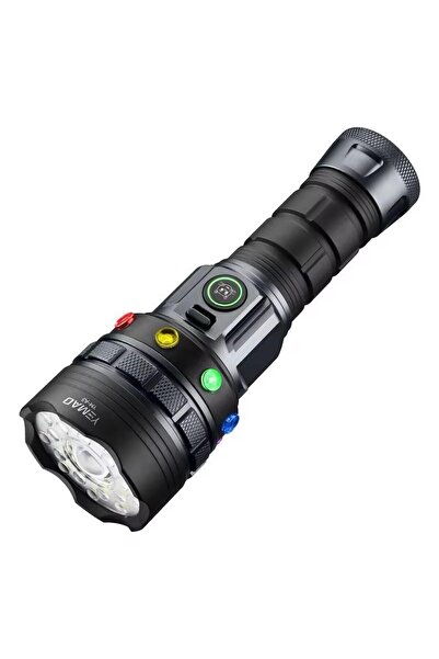 YEMAO Lanternă LED A3, reîncărcabilă, 5960 lumeni, rază de acțiune 480m, neagră