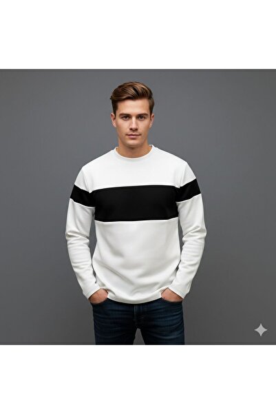 Scuba Kumaş Likralı Sweatshirt Slimfit Kalıp Bisiklet Yakalı