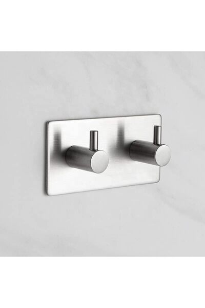 BRF Elizberrasell Deltahome Stainless Steel 2 Knob Robe Hanger Towel Holder X...