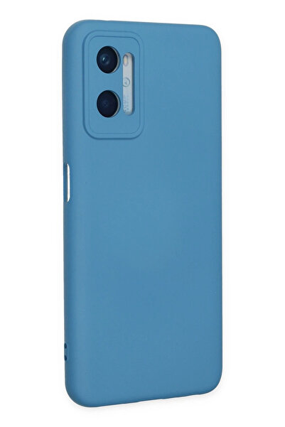 FREEDOM STOREE حافظة نيو فيس لهاتف اوبو A96 نانو من الداخل سيليكون مخملي - أزرق