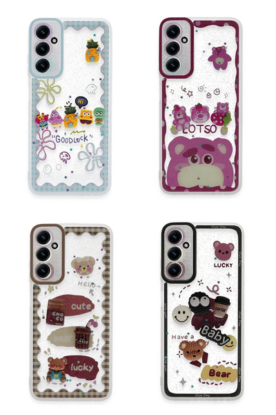 CT STONES حافظة سامسونج جالاكسي A14 4G من نيو فيس، غطاء سيليكون منقوش بشكل جم...