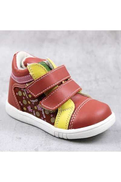 tino Children's sports boots, padded, made of natural leather 3237-COGNAC/MUL...