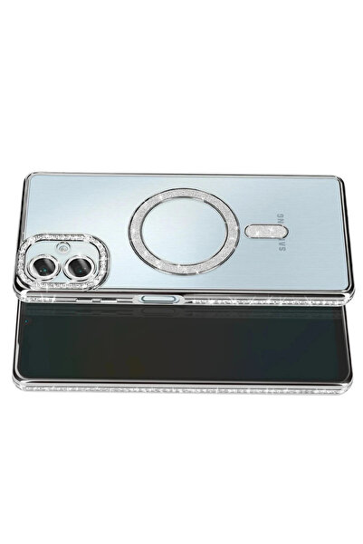 CT STONES حافظة نيو فيس سامسونج جالاكسي A07 4G جوك سيملي مغناطيسية آمنة - فضية