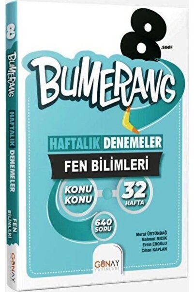 Günay Yayınları 8. Sınıf LGS Fen Bilimleri Bumerang 32 Haftalık Denemeler ( K...