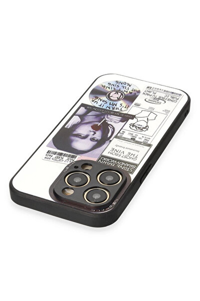 Ş&A BOUTIQE غطاء حماية منقوش بمرآة لهاتف آيفون 14 برو من نيو فيس - مرآة - 2