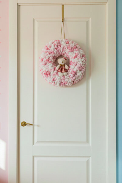 Bonila Handmade Handmade Cloud Door Ornament with Teddy Bear Figure – Pink De...
