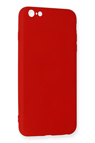 ykavm جراب Newface لهاتف iPhone 6 Plus مصنوع من السيليكون المخملي نانو - أحمر