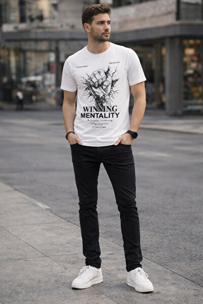 MASTIFF تي شيرت رجالي بأكمام قصيرة مطبوع عليه Winning Mentality
