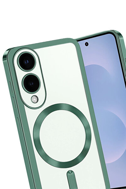 CT STONES غطاء نيو فايس سامسونج جالاكسي إس 25 إيدج كروس ماجنيتيكسيف - أخضر داكن