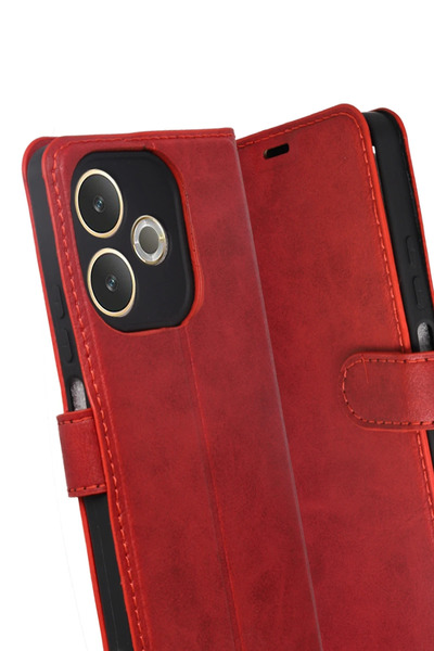 FREEDOM STOREE حافظة نيو فايس أوبو إيه 5 برو 4 جي تريند إس بلس - أحمر